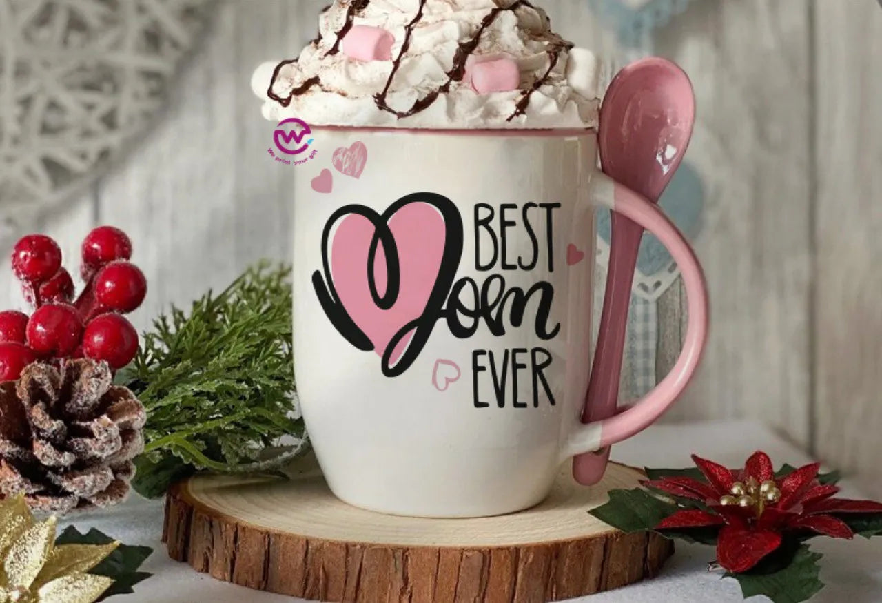 Mug with Spoon- Mom designs - WE PRINT