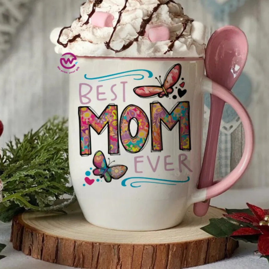 Mug with Spoon- Mom designs - WE PRINT