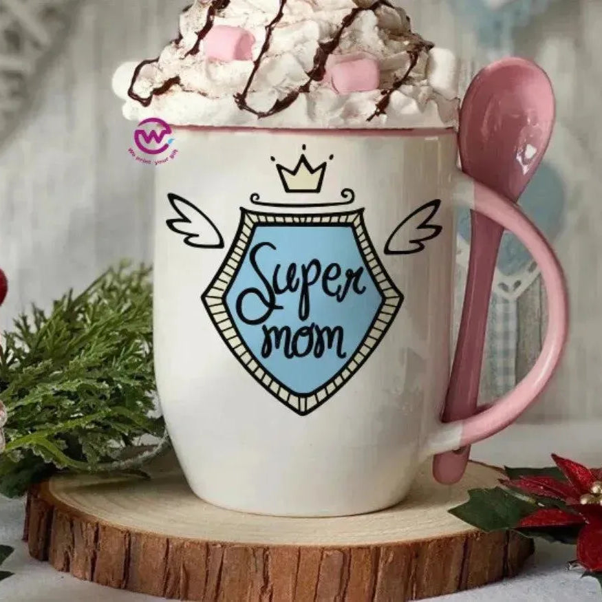 Mug-With Spoon - Mother's Day-A - WE PRINT