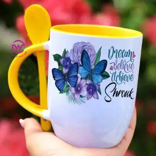 Mug-With Spoon - Names-B - WE PRINT