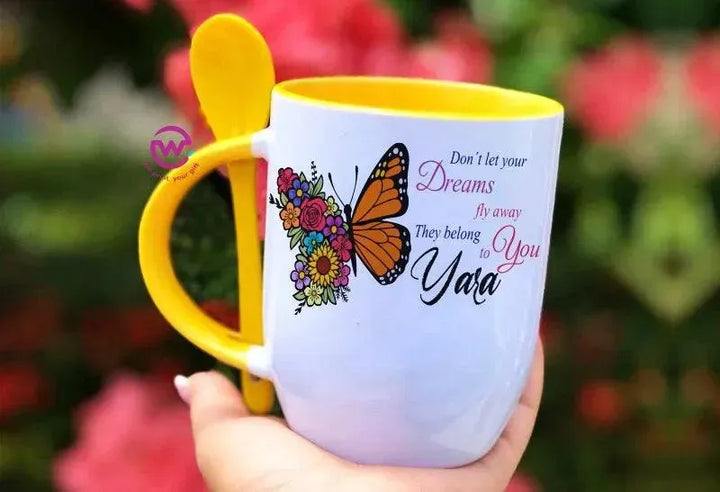 Mug-With Spoon - Names-B - WE PRINT