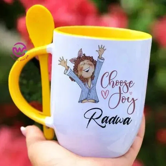 Mug-With Spoon - Names-B - WE PRINT