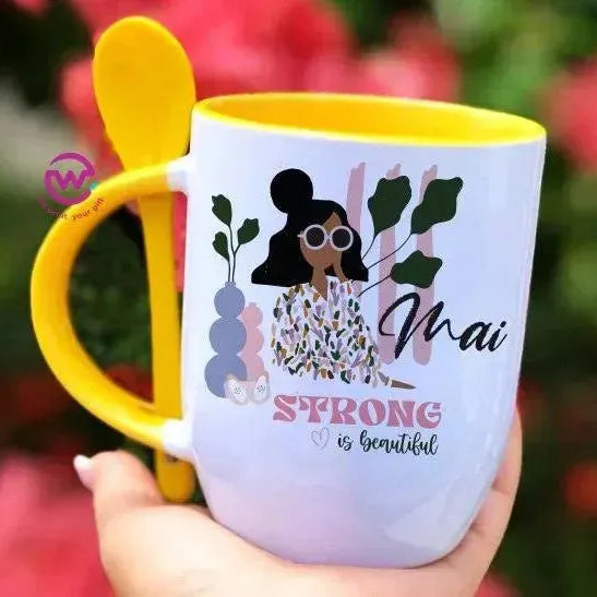 Mug-With Spoon - Names-B - WE PRINT