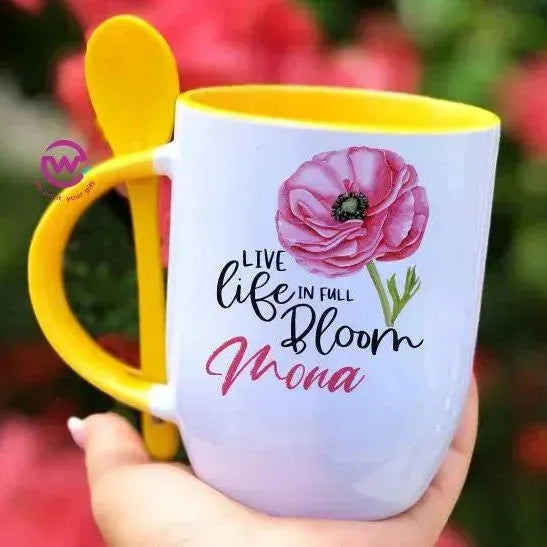Mug-With Spoon - Names-B - WE PRINT