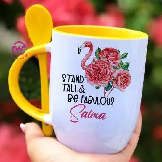 Mug-With Spoon - Names-B - WE PRINT