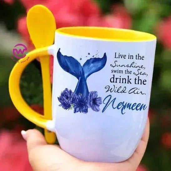 Mug-With Spoon - Names-B - WE PRINT