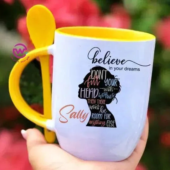 Mug-With Spoon - Names-B - WE PRINT