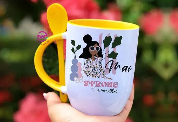 Mug-With Spoon - Names-B - WE PRINT