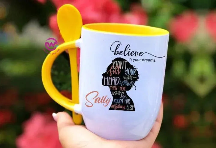 Mug-With Spoon - Names-B - WE PRINT