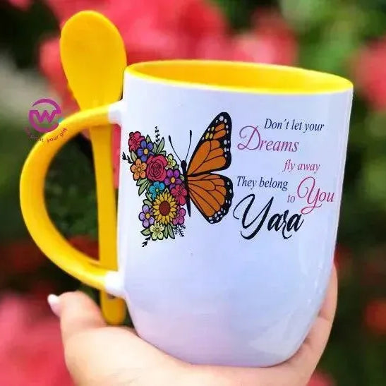 Mug-With Spoon - Names-B - WE PRINT