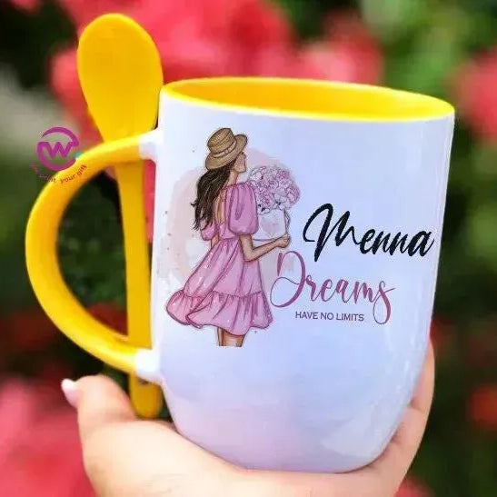 Mug-With Spoon - Names-B - WE PRINT