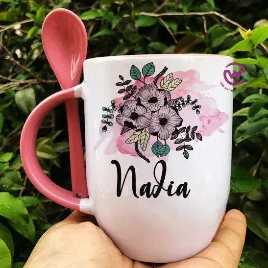Mug-With Spoon - Names-C - WE PRINT