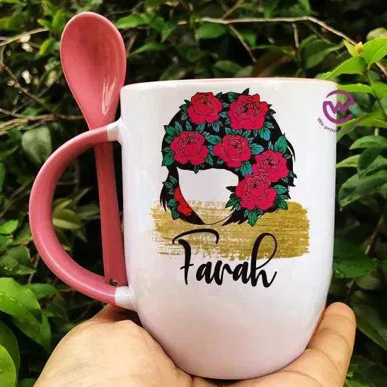 Mug-With Spoon - Names-C - WE PRINT