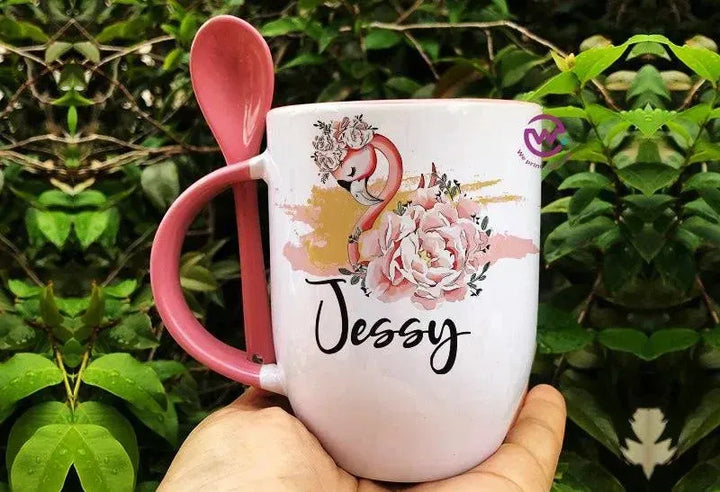 Mug-With Spoon - Names-C - WE PRINT