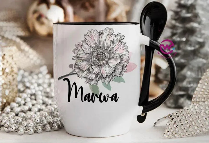 Mug-With Spoon - Names - WE PRINT