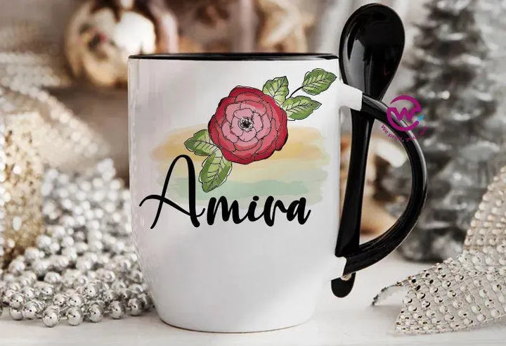 Mug-With Spoon - Names - WE PRINT