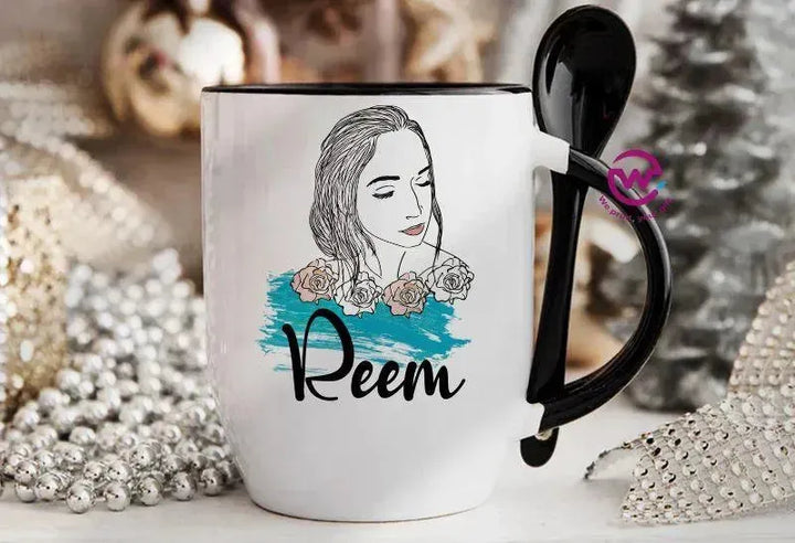 Mug-With Spoon - Names - WE PRINT