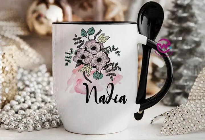 Mug-With Spoon - Names - WE PRINT