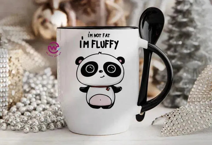 Mug-With Spoon - panda - WE PRINT