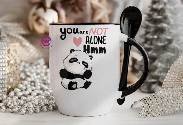 Mug-With Spoon - panda - WE PRINT