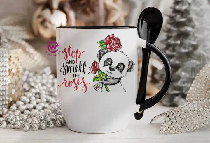 Mug-With Spoon - panda - WE PRINT