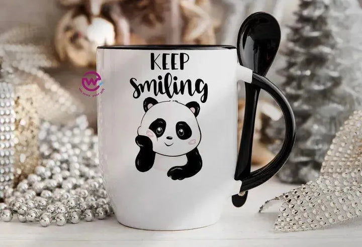 Mug-With Spoon - panda - WE PRINT