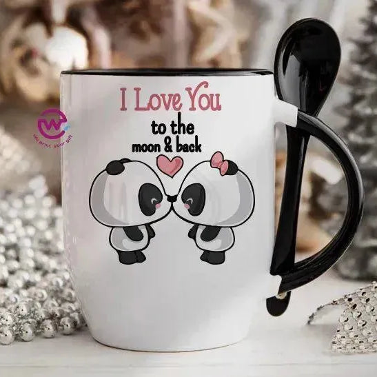 Mug-With Spoon - panda - WE PRINT