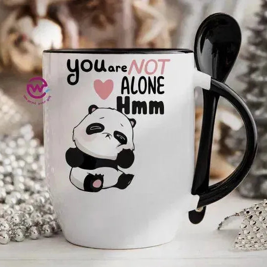 Mug-With Spoon - panda - WE PRINT