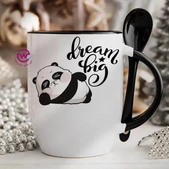 Mug-With Spoon - panda - WE PRINT