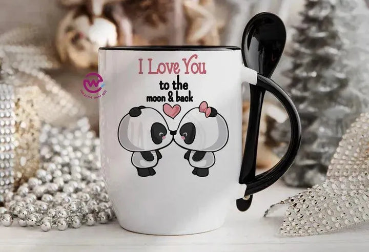 Mug-With Spoon - panda - WE PRINT