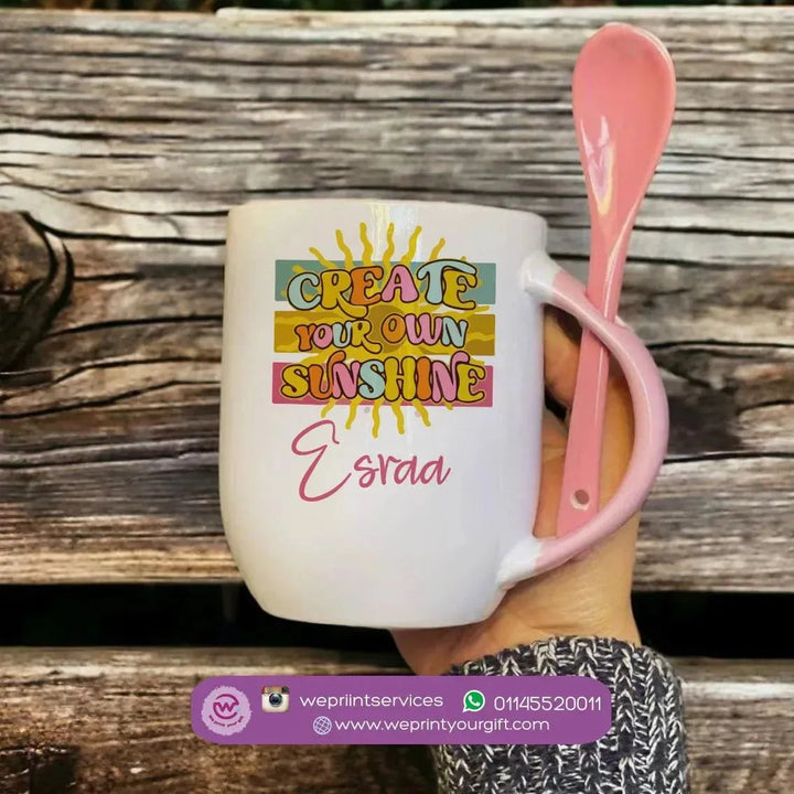 Mug-With Spoon -Retro-A - WE PRINT