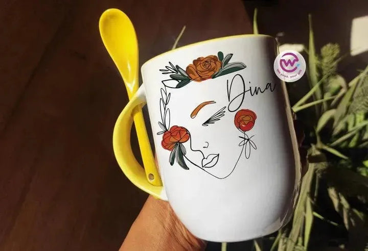 Mug-With Spoon -Retro-B - WE PRINT