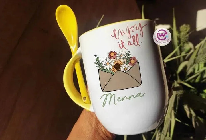 Mug-With Spoon -Retro-B - WE PRINT