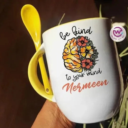 Mug-With Spoon -Retro-B - WE PRINT