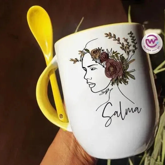 Mug-With Spoon -Retro-B - WE PRINT