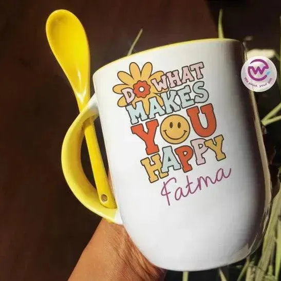 Mug-With Spoon -Retro-B - WE PRINT