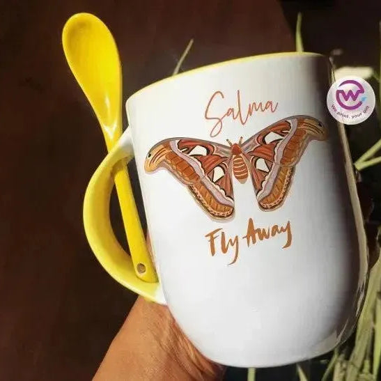 Mug-With Spoon -Retro-B - WE PRINT