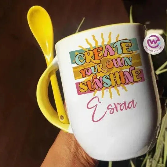 Mug-With Spoon -Retro-B - WE PRINT