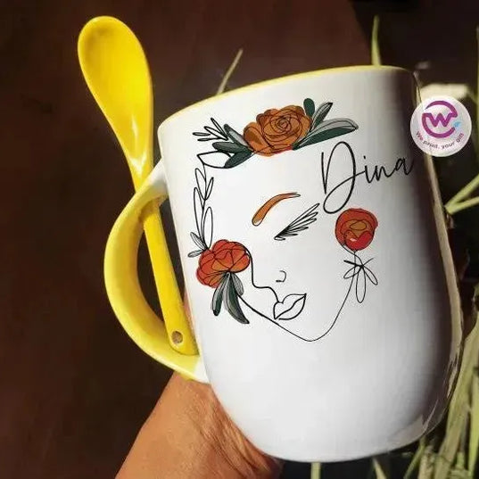 Mug-With Spoon -Retro-B - WE PRINT