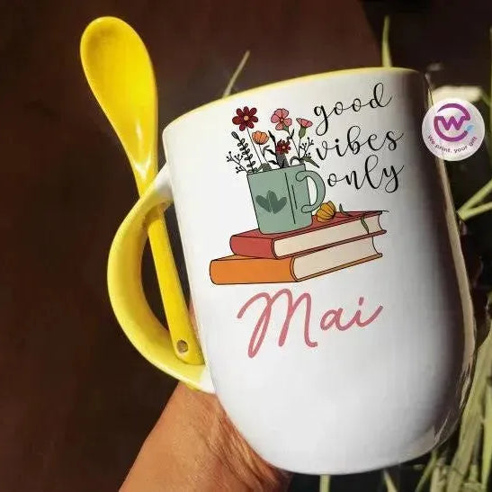 Mug-With Spoon -Retro-B - WE PRINT