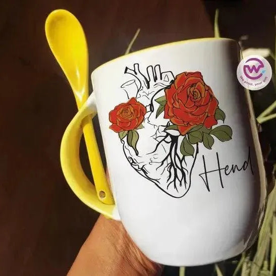 Mug-With Spoon -Retro-B - WE PRINT