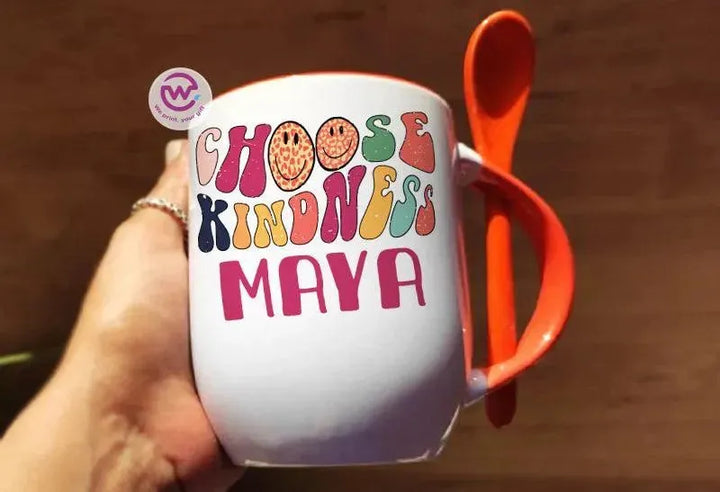 Mug-With Spoon - Retro - WE PRINT