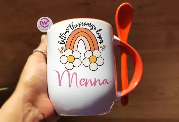 Mug-With Spoon - Retro - WE PRINT