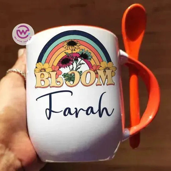 Mug-With Spoon - Retro - WE PRINT