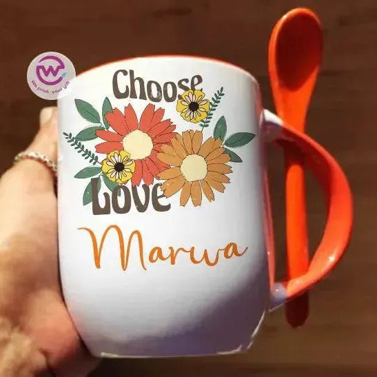 Mug-With Spoon - Retro - WE PRINT