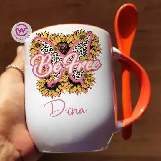 Mug-With Spoon - Retro - WE PRINT