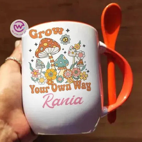 Mug-With Spoon - Retro - WE PRINT