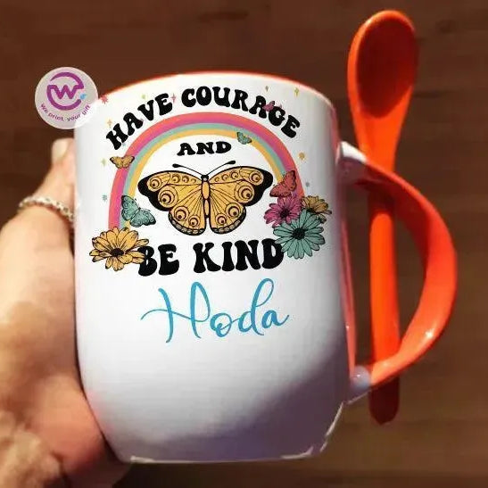 Mug-With Spoon - Retro - WE PRINT