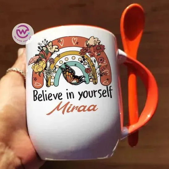 Mug-With Spoon - Retro - WE PRINT