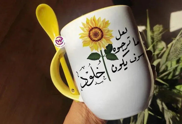 Mug-With Spoon - Sun flower - WE PRINT